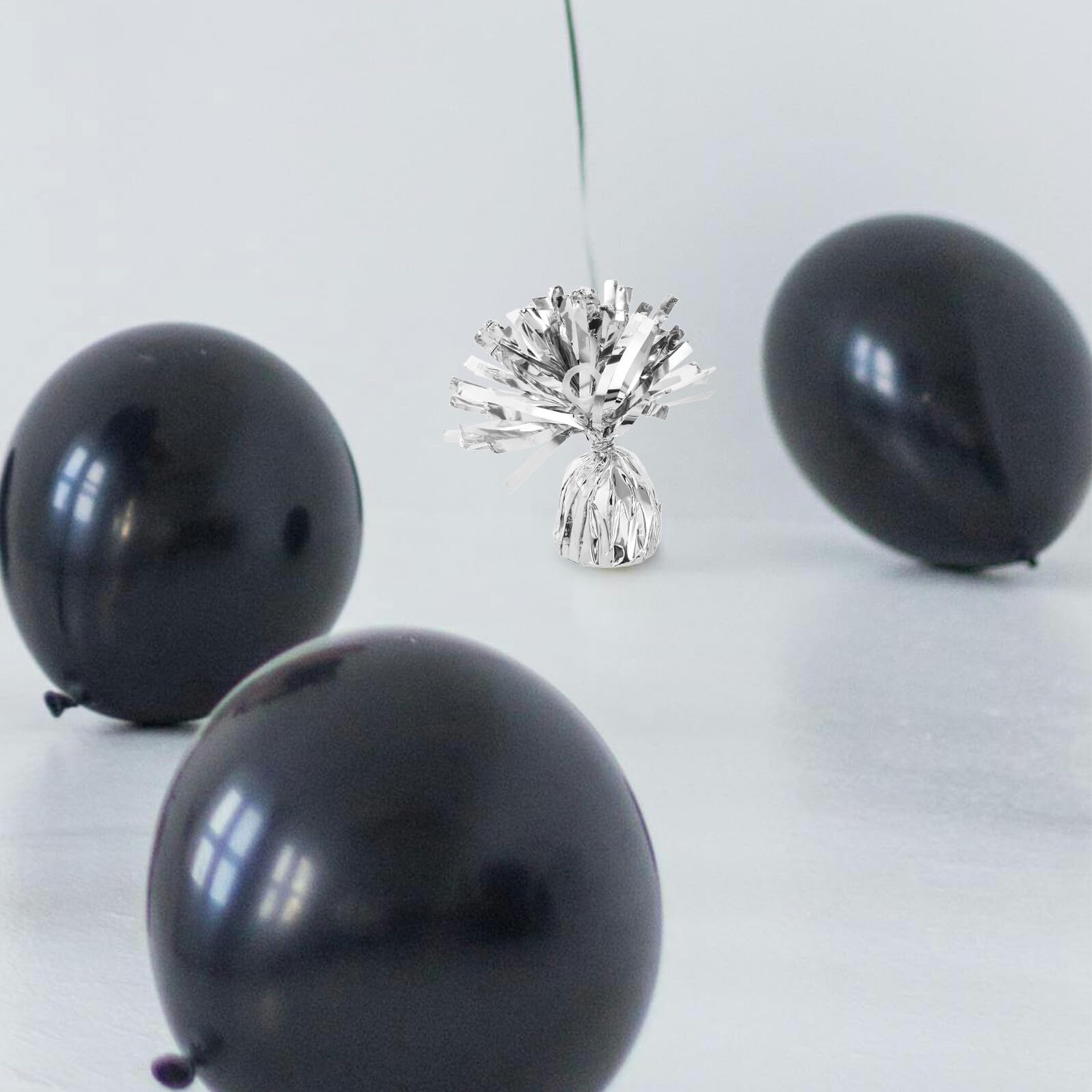 SEWACC 6 Stück Schwere Silberne Ballongewichte aus Robustem Material für Hochzeiten Geburtstage und Partydekoration