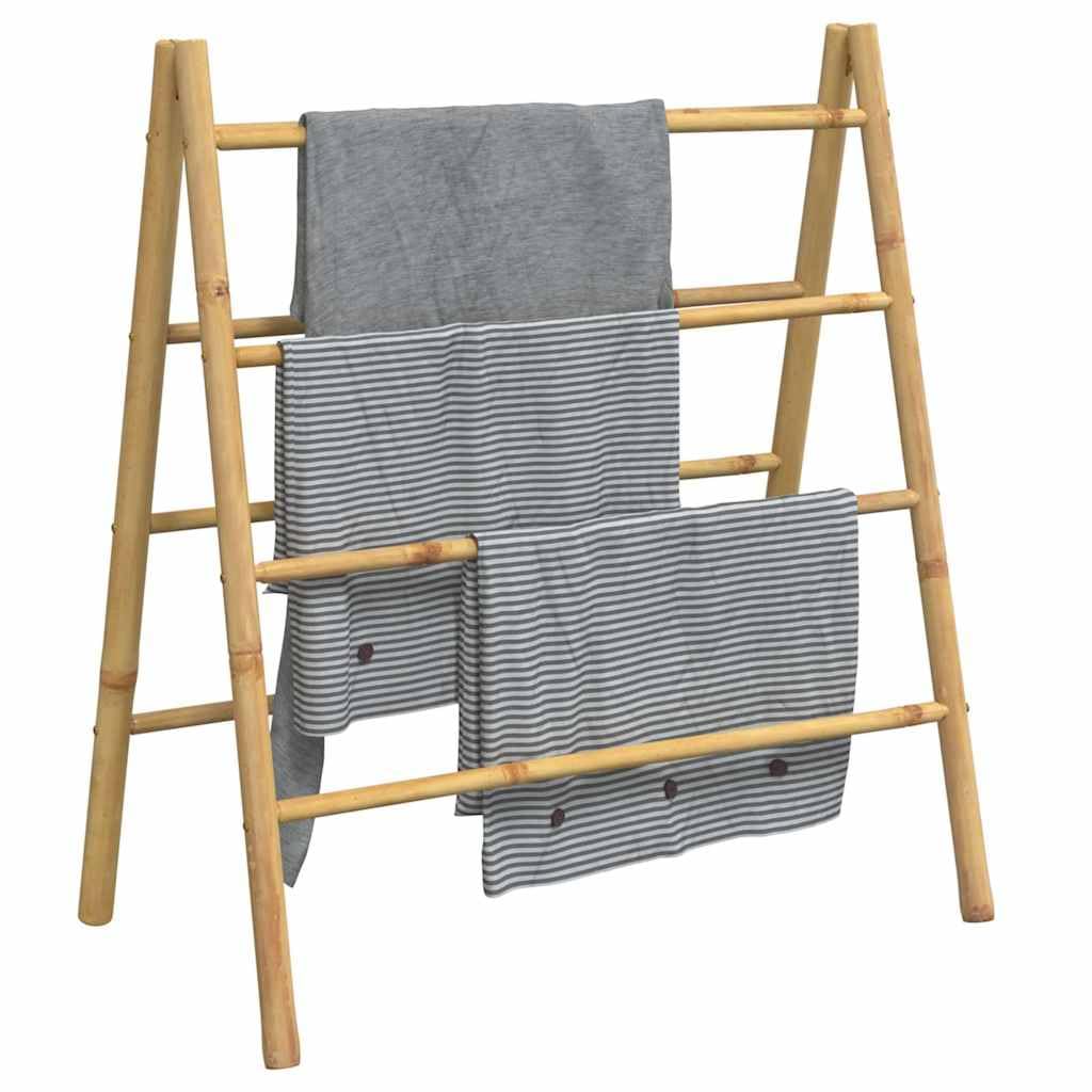 Genérico Escalera toallero Doble con 4 peldaños bambú 90x50x100 cm,Casa y jardín,Accesorios para el baño,Toalleros,368036