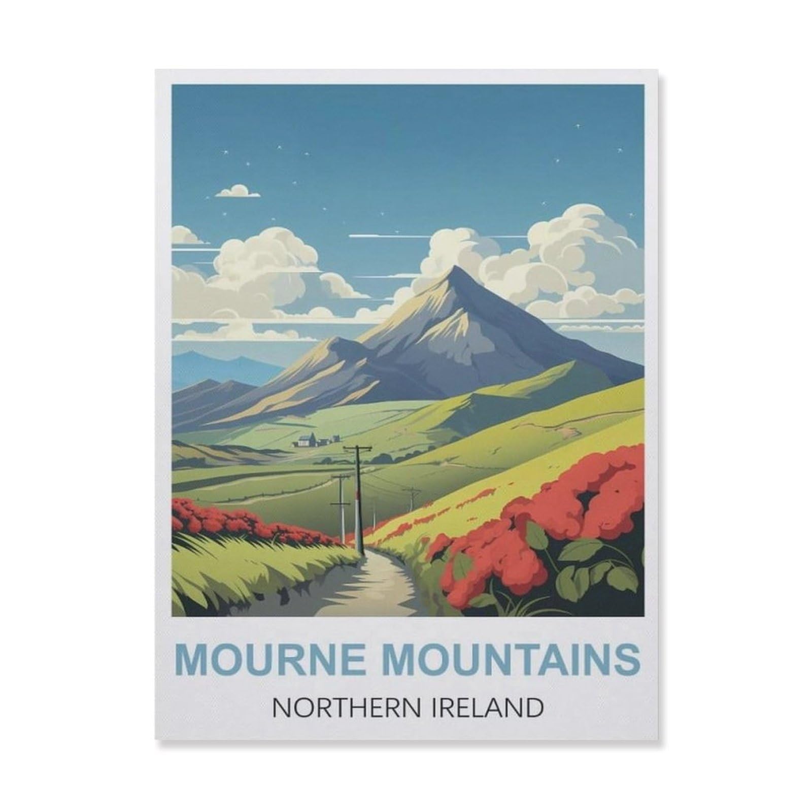 Metal Sign Tin Sign，Mourne Mountains Northern Ireland(15x30cm）
