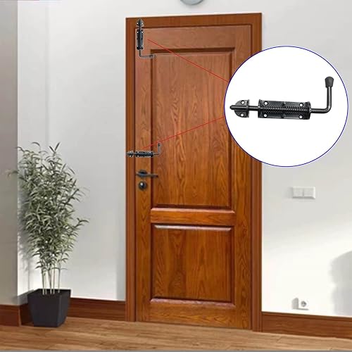 Miniatura 4 de Paquete de 2 pasadores de pestillo con resorte de 8.5 pulgadas, resistentes de 8.5 pulgadas, cerradura de puerta de barril deslizante para