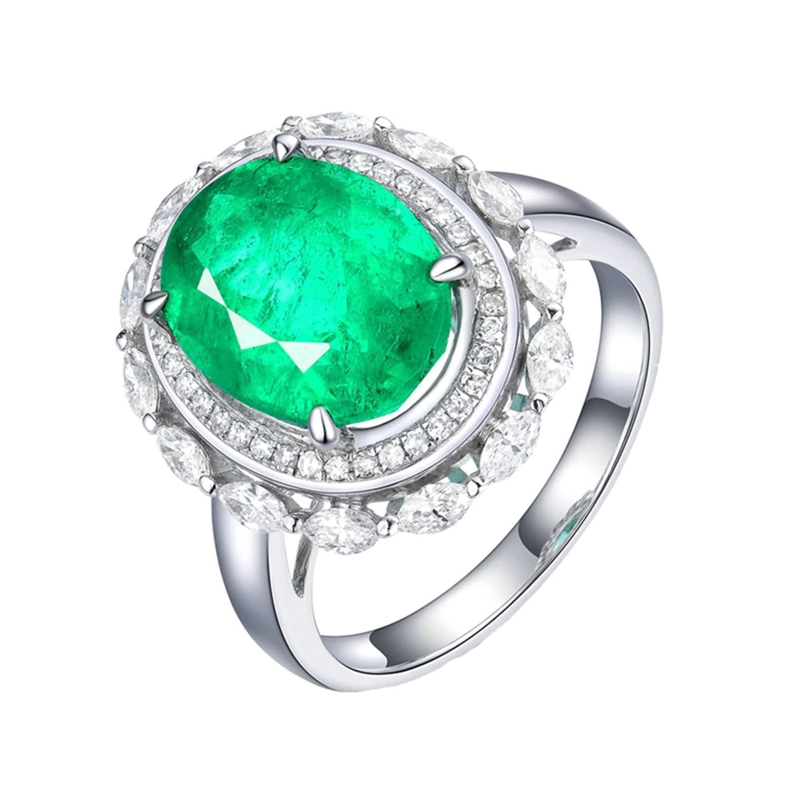 Anillos de Esmeralda, Sortijas Mujer Forma Oval Esposa Novia para Las Vacaciones de Aniversario Del Día de San Valentín