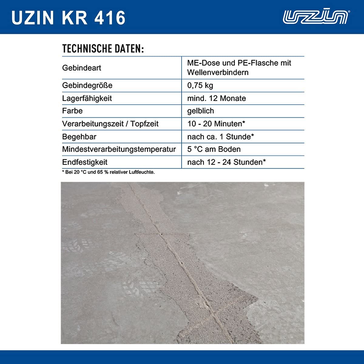 UZIN KR 416 2-K Gießharz Dünnflüssiges Acrylatharz Reparatur Set 750 g