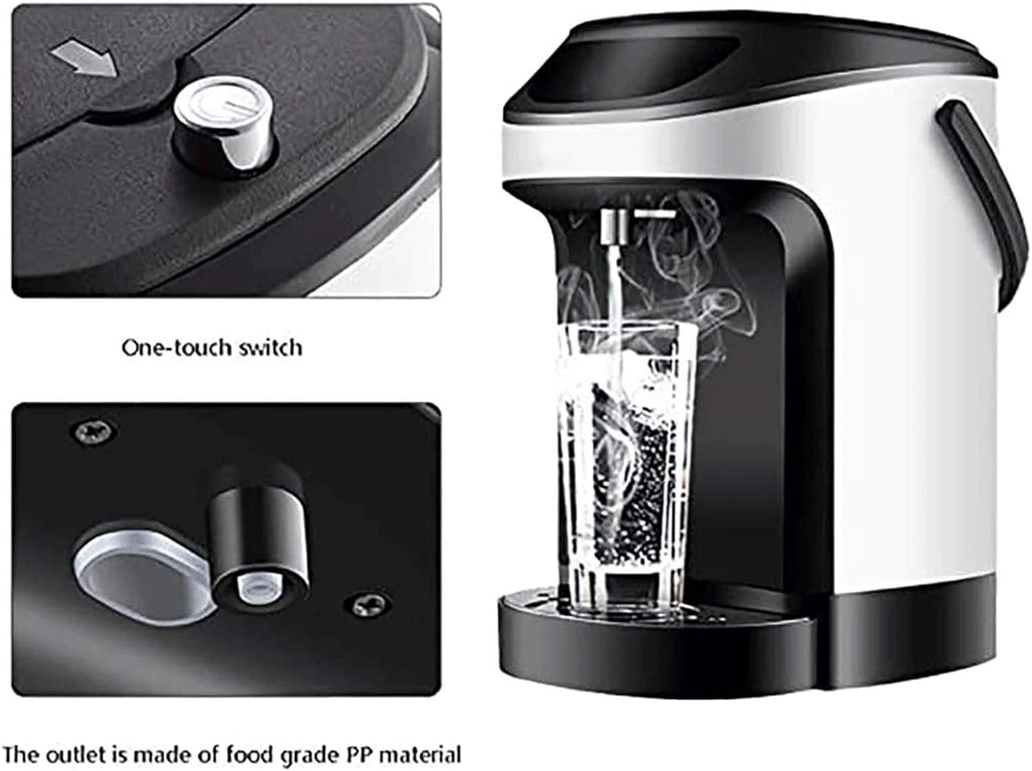 Home Mini 2.5L Instant Hot Water Dispenser 2200W Desktop Electric Automatic Hot Water Dispenser Boil Water in 5 Seconds Suitable for H (White)