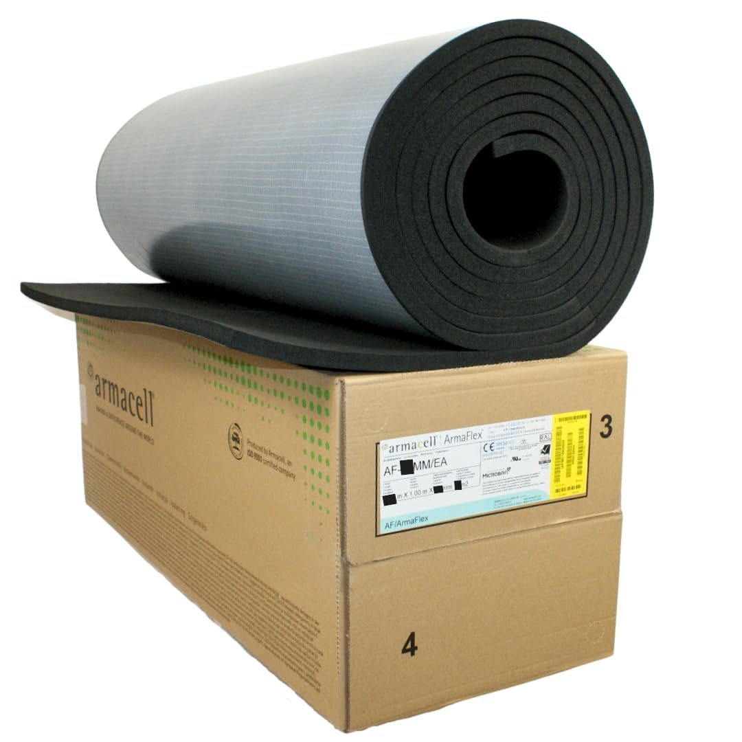 Armaflex AF 10 mm - 50 cm x 1 m Estera aislante autoadhesiva – Eficiente aislamiento térmico y frío de caucho con protección contra el moho y la humedad