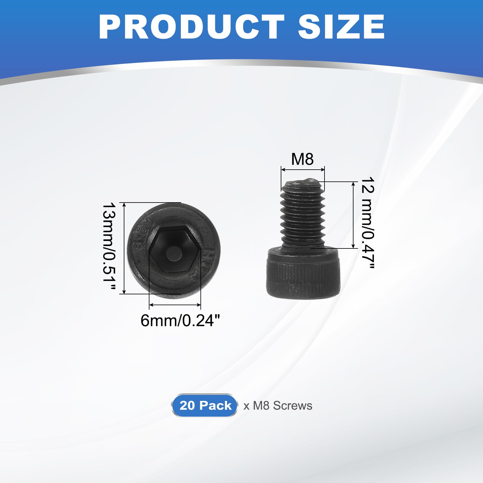 PATIKIL M8 x 12mm Hex Socket Head Screws Cap Bolt - Image 2