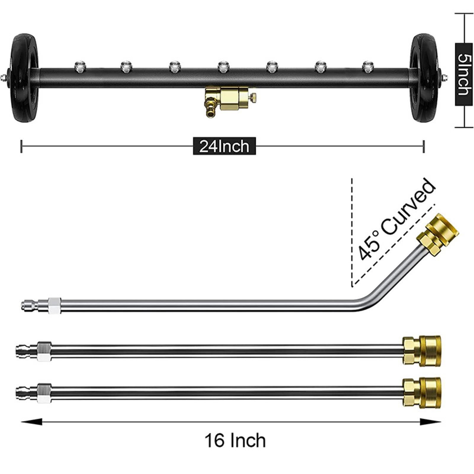 Escoba de Agua para de chasis de 24 Pulgadas con Varillas de | para máxima potencia de limpieza, proporcionando suficiente presión y un mejor efecto de limpieza.
