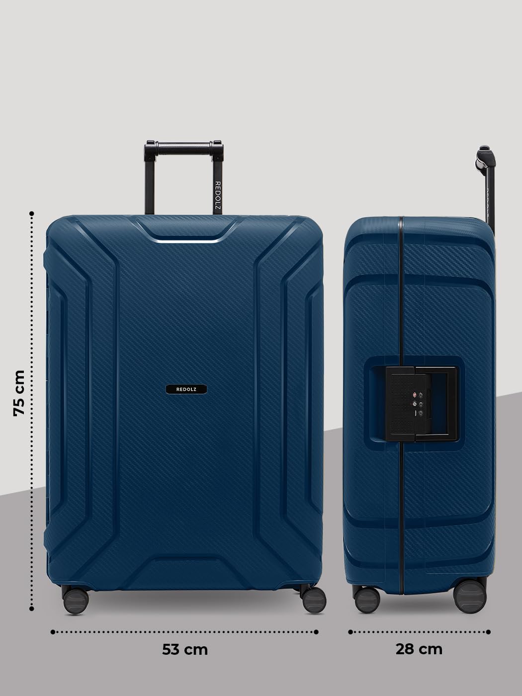REDOLZ Essentials 15 prodotti di base, Blu marino, Koffer L (75 cm)