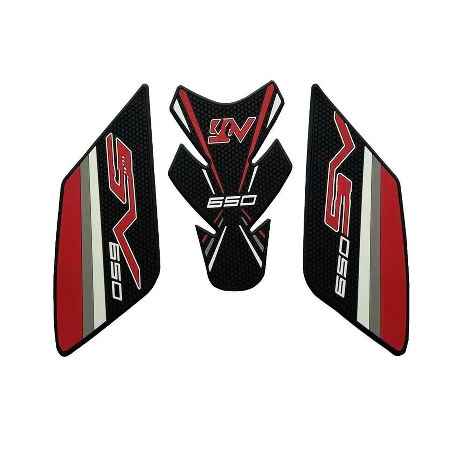 Coussinets De Réservoir Moto Pour Suzuki SV650 SV650X, Traction Latérale Antidérapante, Genouillères Autocollantes, Coussinet En Caoutchouc 3D(RED)