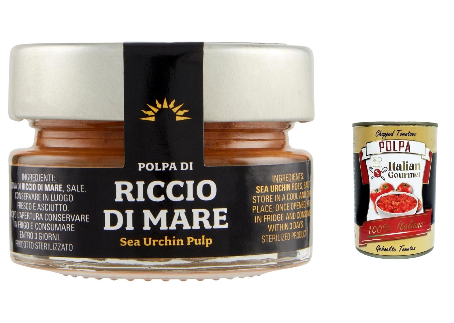 Polpa di Riccio di Mare - Gachas de erizo de mar (6 x 55 g) | Specialità ittica intensa dal sapore iodato - Delicia cremosa para pasta, peso neto total 330 g + Polpa 400 g