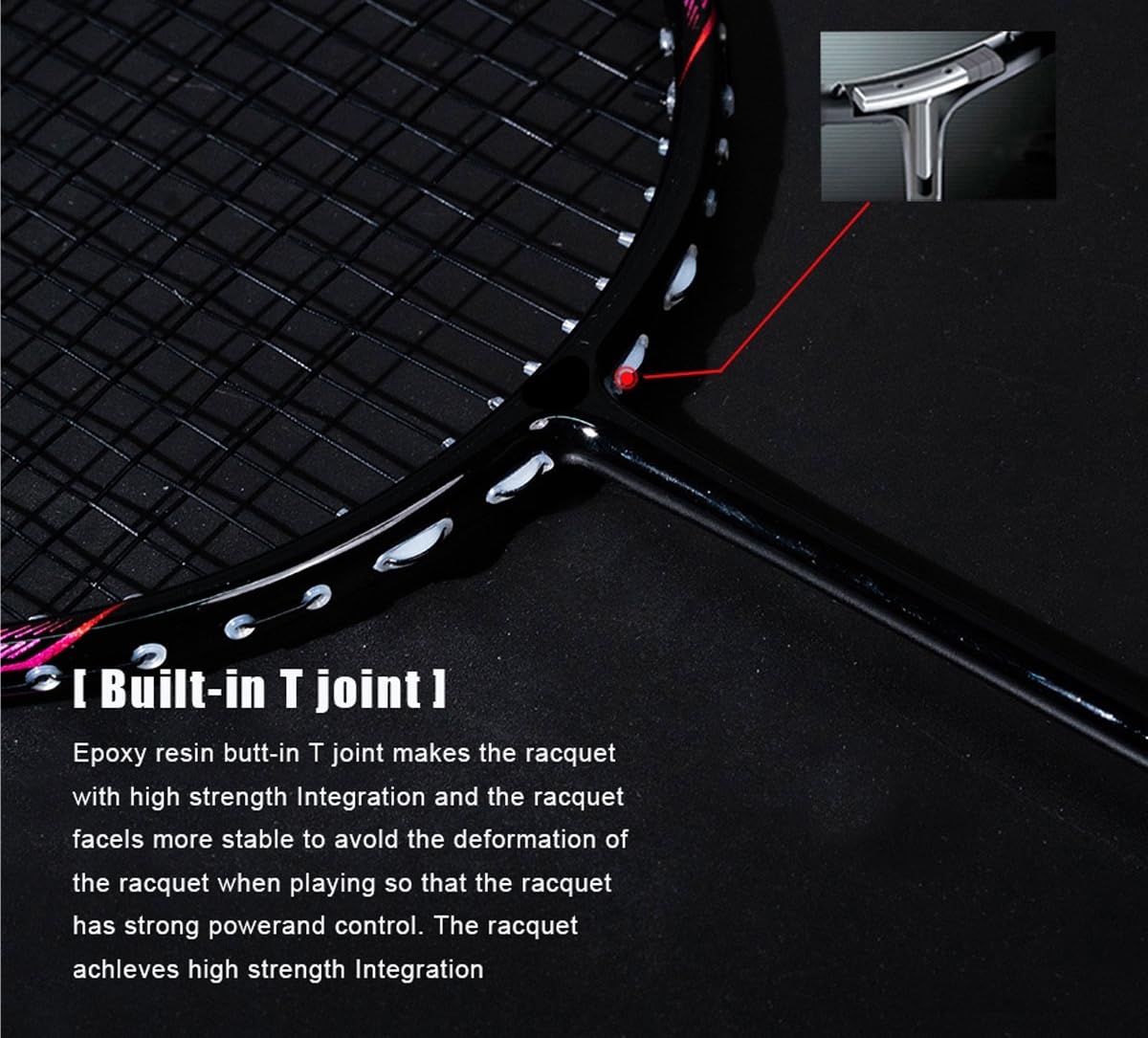 Badminton Set Raqueta de bádminton Ultraligera 8U/G5, Fibra Carbono Profesional, con un máximo 13,6 kg (Incluye Bolsa y Cuerda)