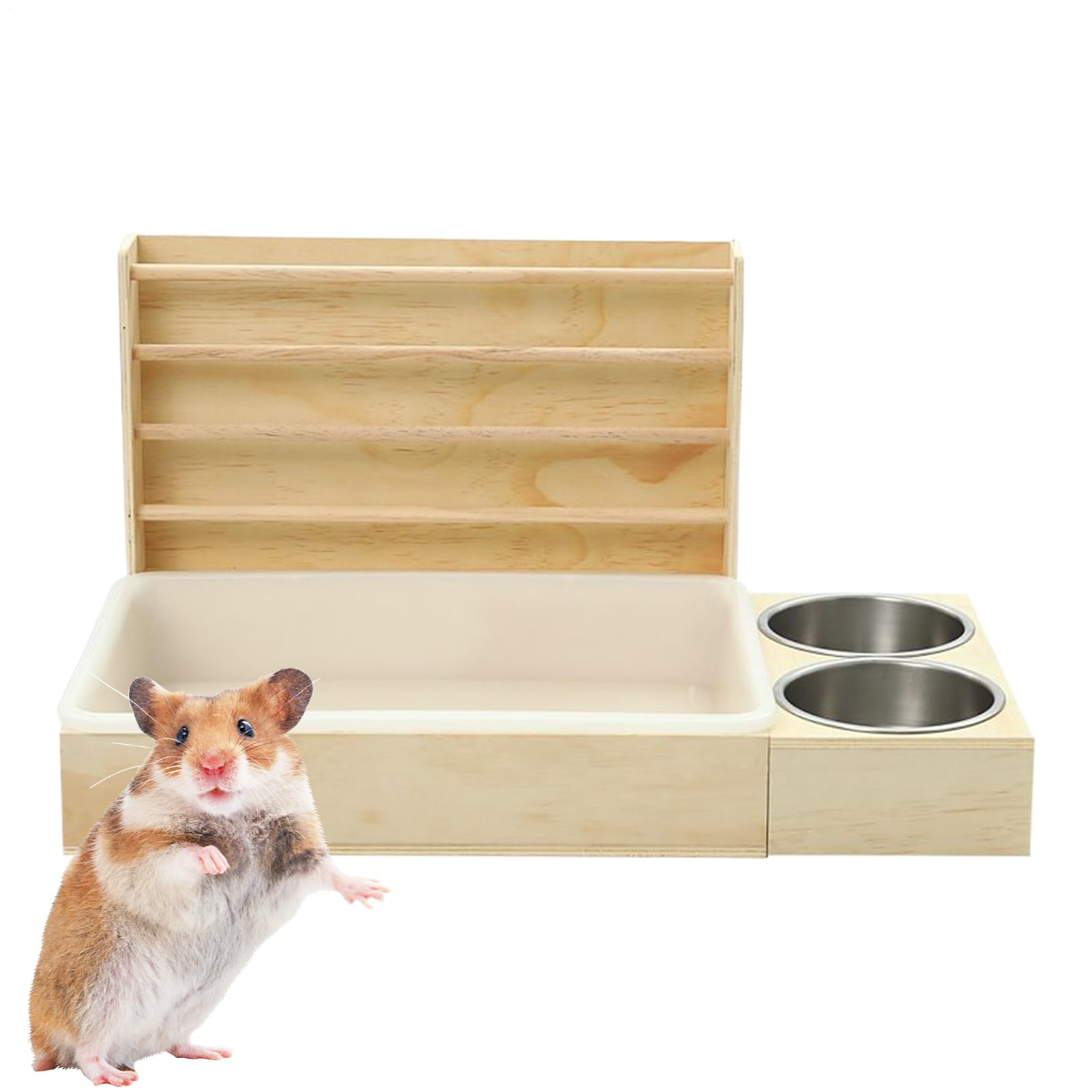 Dispensador De Heno para Conejos con De Bandeja Alimentadora y Arenero para | Portahenos Dispensador Antiderroche Multifuncion Para Jaulas De Roedores Y Mascotas Pequeñas