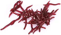 Isca de Pesca Insetos Macios Realistas para Pesca No Mar Carpa Baixo 50 Peças Iscas Artificiais de Borracha Vermelha (100 unidades por pacote)