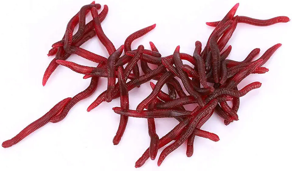 Isca de Pesca Insetos Macios Realistas para Pesca No Mar Carpa Baixo 50 Peças Iscas Artificiais de Borracha Vermelha (100 unidades por pacote)