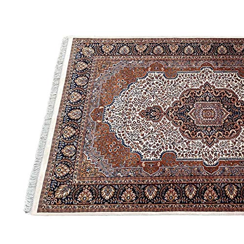 Amma Carpets Handgeknoopt tapijt luxe handgemaakte traditionele Perzische wol wit veelkleurig tapijt afmeting 6 x 9 voet - Afbeelding 4