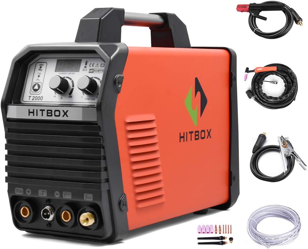 HITBOX TIG Welder Inverter Argon Digital TIG Welding Machine T2000 180amp Portable High Frequency 220V TIG MMA ARC Stick Quality Equipment