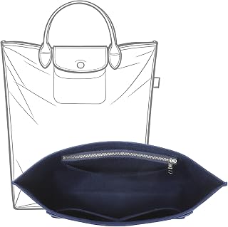 Purse Organizer Insert Compatible with Longchamp Le Pliage M Top Handle Tote Bag, Blue/SM