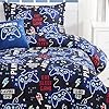 Kaleido Space Kids Comforter Set Twin Size for Boys, Glow in The Dark Gamer Bedding Set 1 Comforter, 1 Decor Pillow, 1 Pillow Sham, Twin XL Comforter Set Dorm Bedding #1