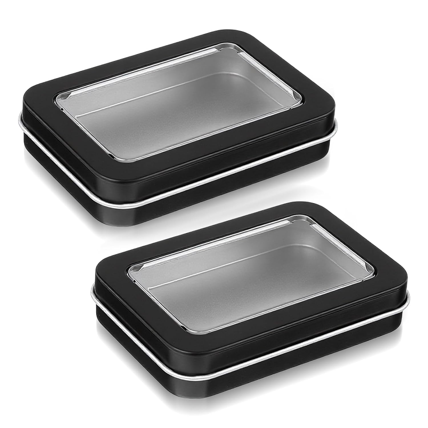 Bewudy Travel Qtips Case 2 PCS Small Floss Picks Case Portable Cotton Swab Holder Metal Storage Box with