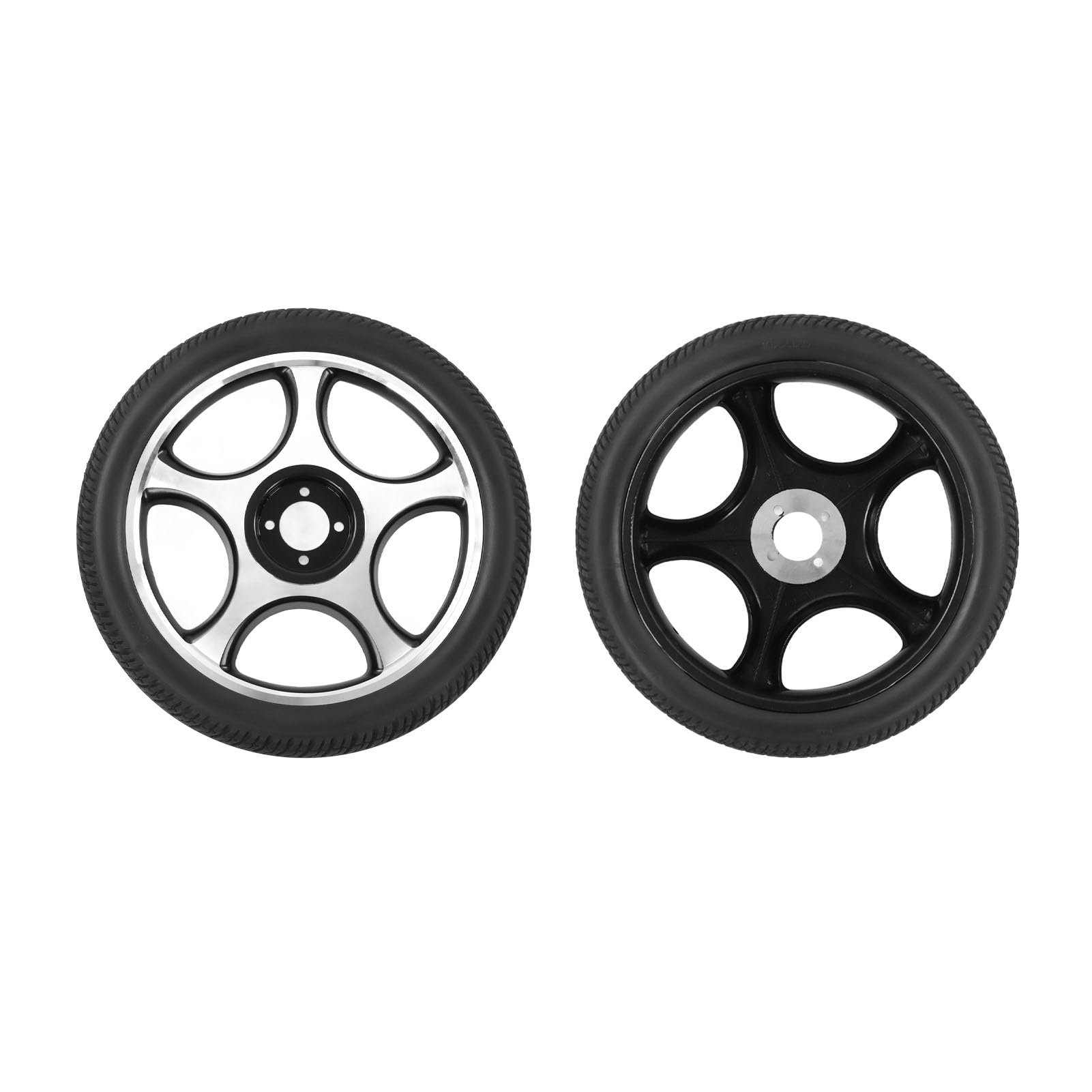 Elektryczne koło wózka inwalidzkiego 4 okrągłe otwory aluminium aluminium Hub Anti Slip Wózek Wózek wózków inwalidzkich do wózków elektrycznych i wózków Trwałość gumy
