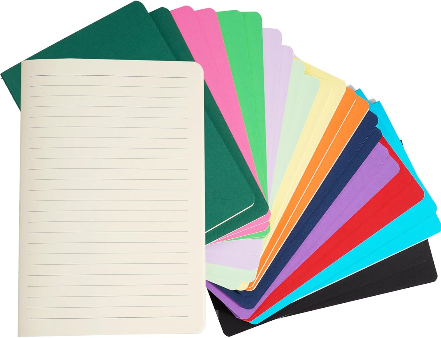 24 Pack Notebooks Bulk, A5 Lined Notebook 5.5 x 8.3 Inch, College Ruled Small Journals Bulk, 60 Pages/30 Sheets Travel Journals for Writing, Office Supplies (12 Colors)