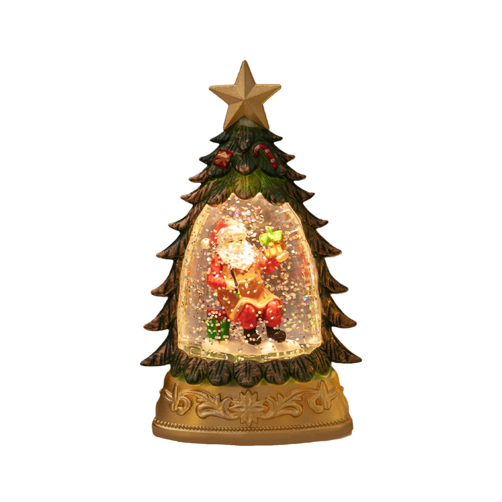 Tsophreniq Sparkling LED Lamp Christmas Decoration with Floating Snowflake Safe for Kids Lamp Decoration