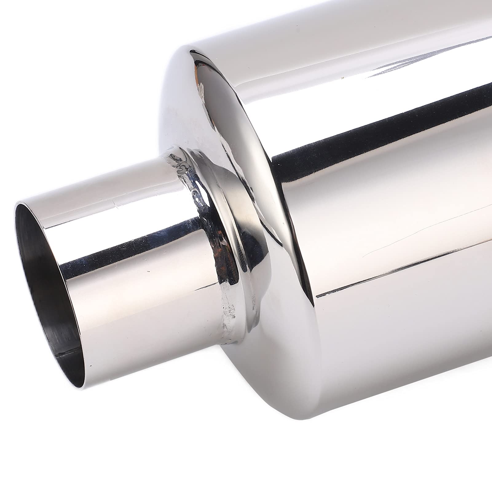 Silenciador de Escape, Diseño de Silenciador Recto, Diámetro de Entrada de 2 Pulgadas, Repuesto de Silenciador de Escape de Acero Inoxidable para Tubo de Escape Universal de 2 Pulgadas