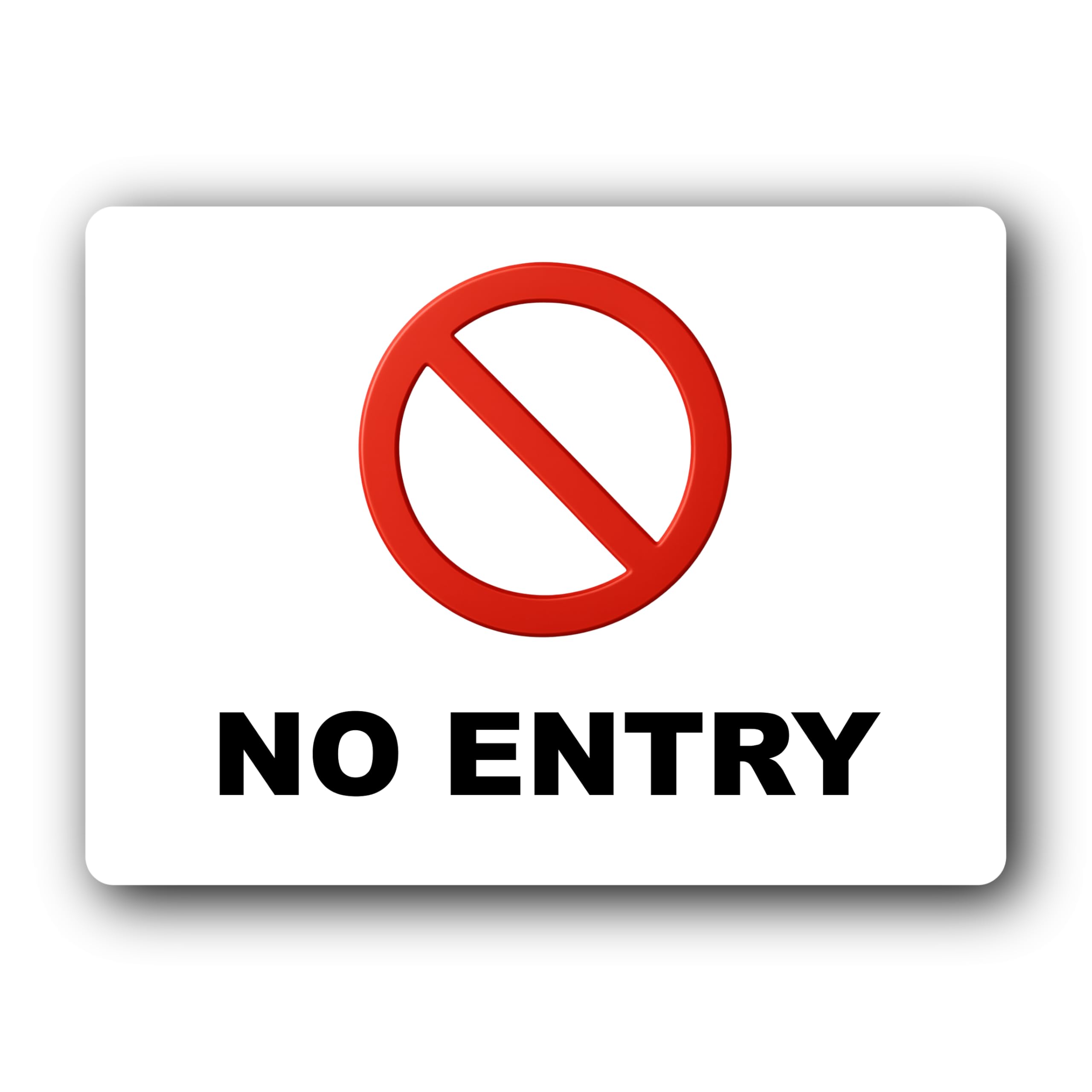 NO ENTRY Sign – 21x14.8cm Brushed Aluminium, Weatherproof, Self-Adhesive