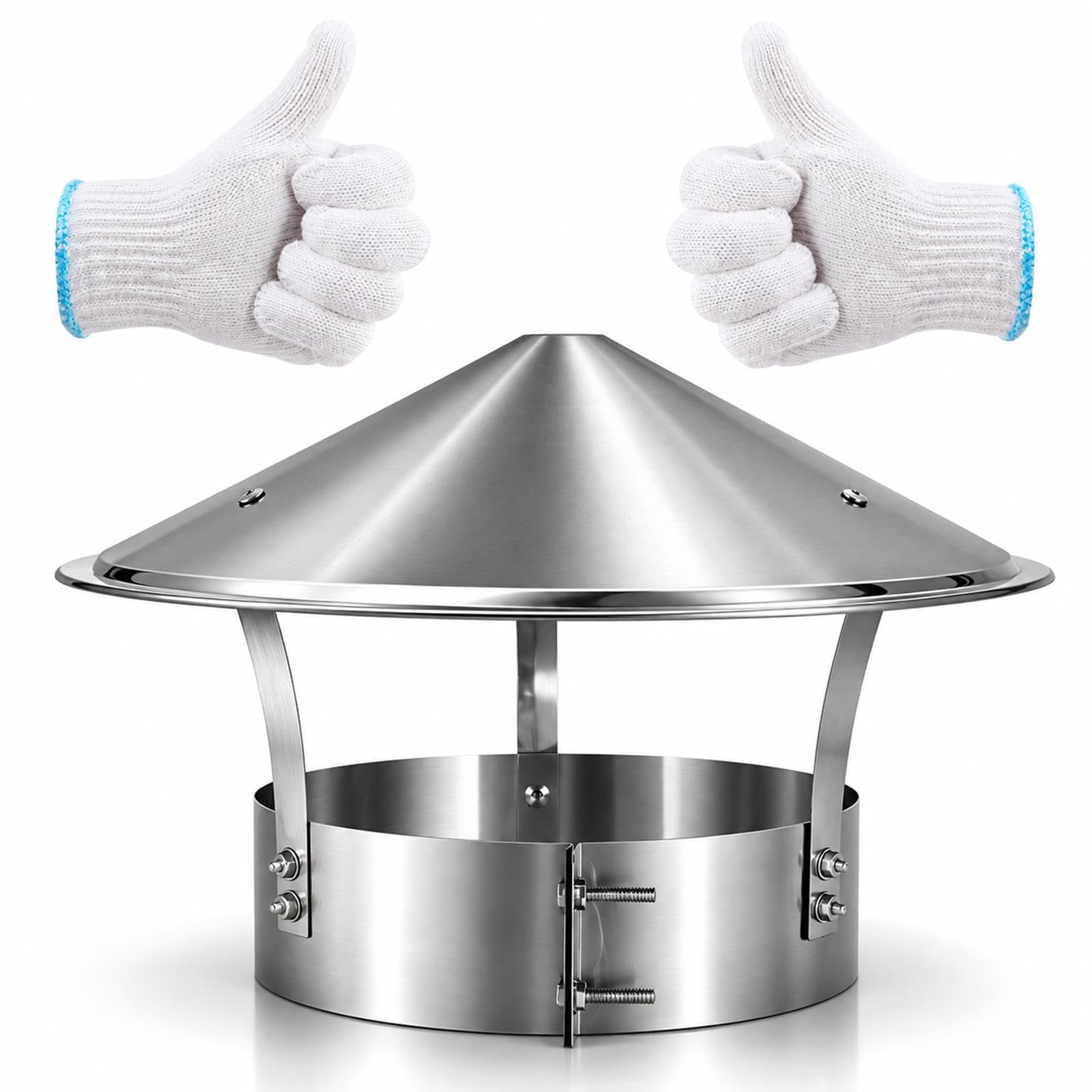 Acciaio Inox 304 Comignolo Terminale Circolare Antiruggine Antipioggia