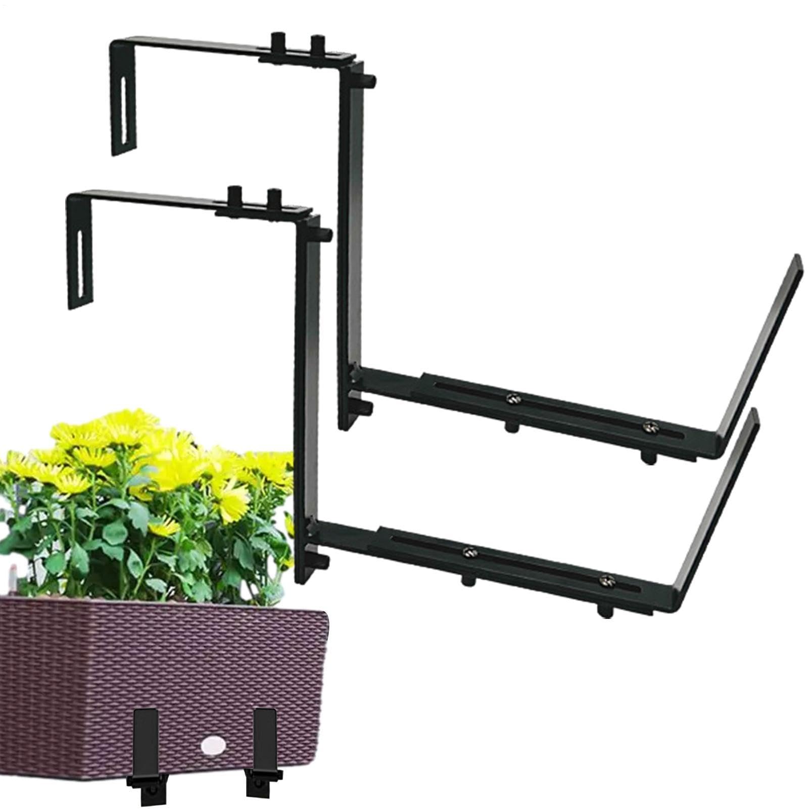 Verstellbare Fensterkastenhalterungen, 2 Stück Metall-Pflanzgefäßhalter