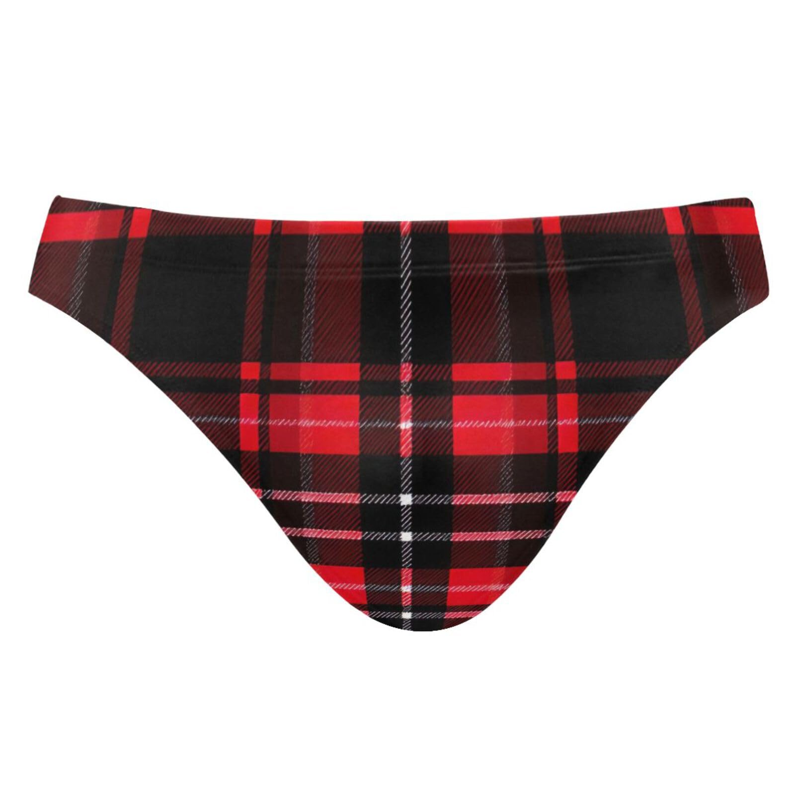 Mens Black Red Buffalo Plaid Swim Briefs Bikini Swimwear Bathing Suit XL 202a8768