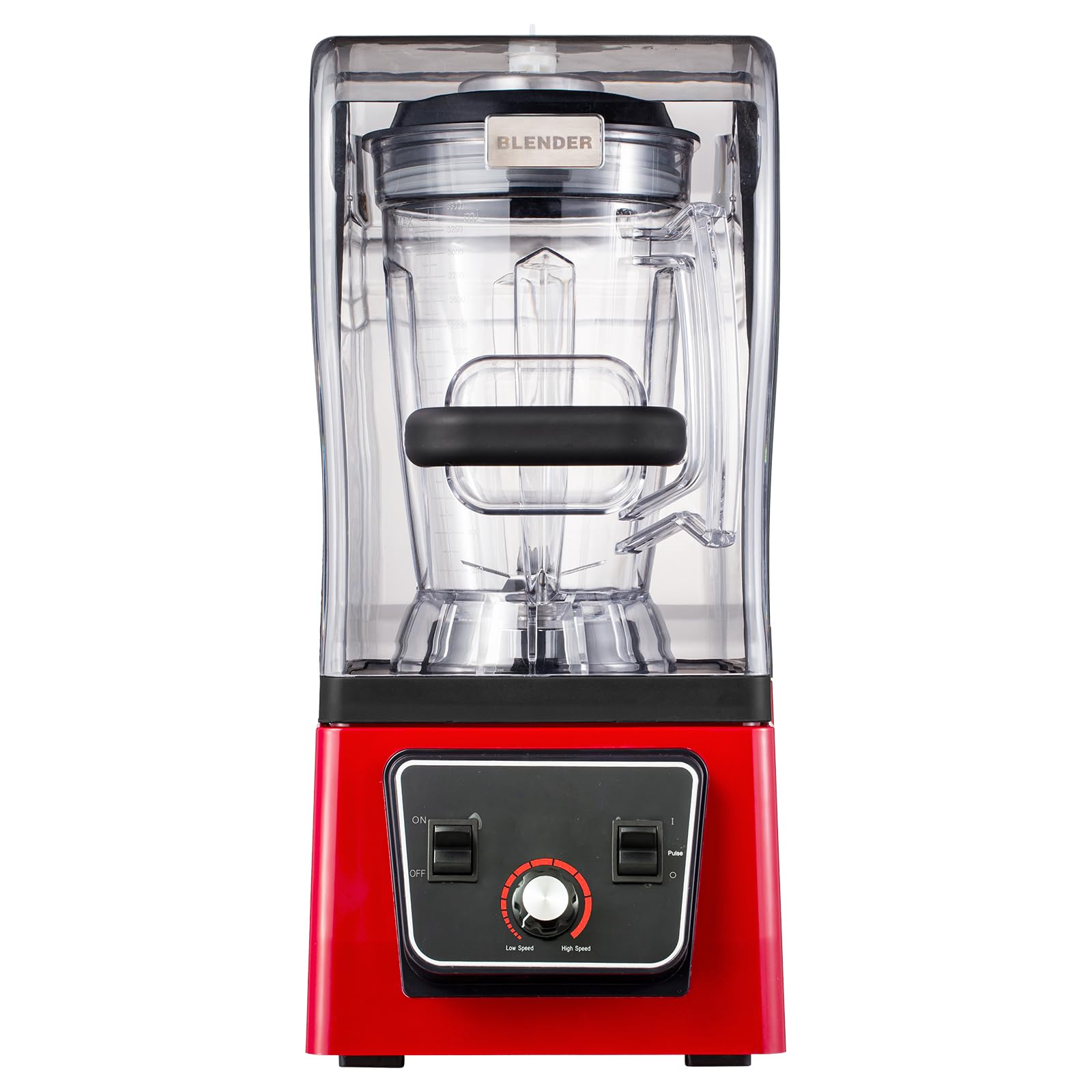 Huanyu Commercial Blender with Soundproof Shield, 100 Oz Large Capacity Quiet Professional Blenders, Heavy Duty Blender Professional-Grade Power with Mechanical Buttons