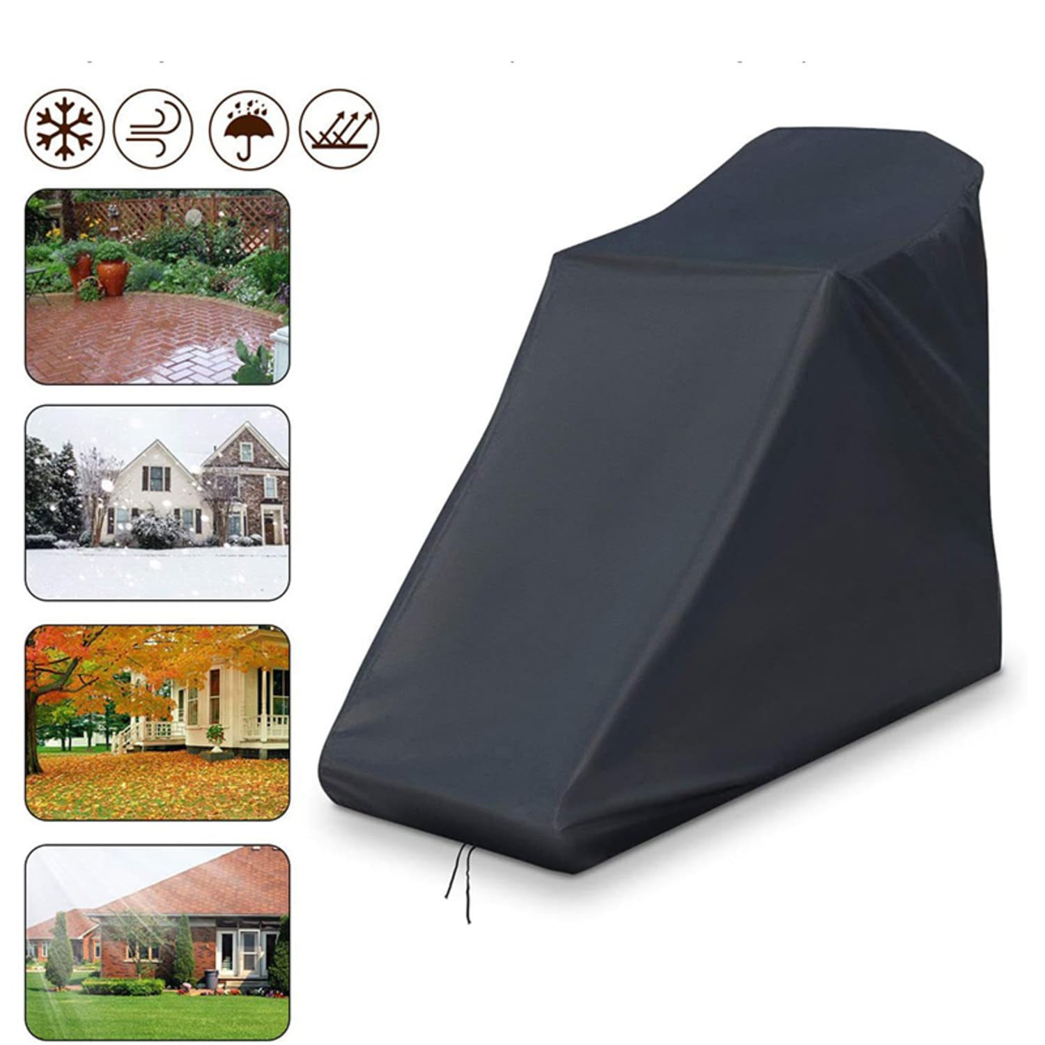 Copertura per tapis roulant, impermeabile, per tapis roulant, resistente tessuto Oxford 420D, nero, per interni ed esterni (tessuto Oxford 420D, nero, 200 x 95 x 150 cm)