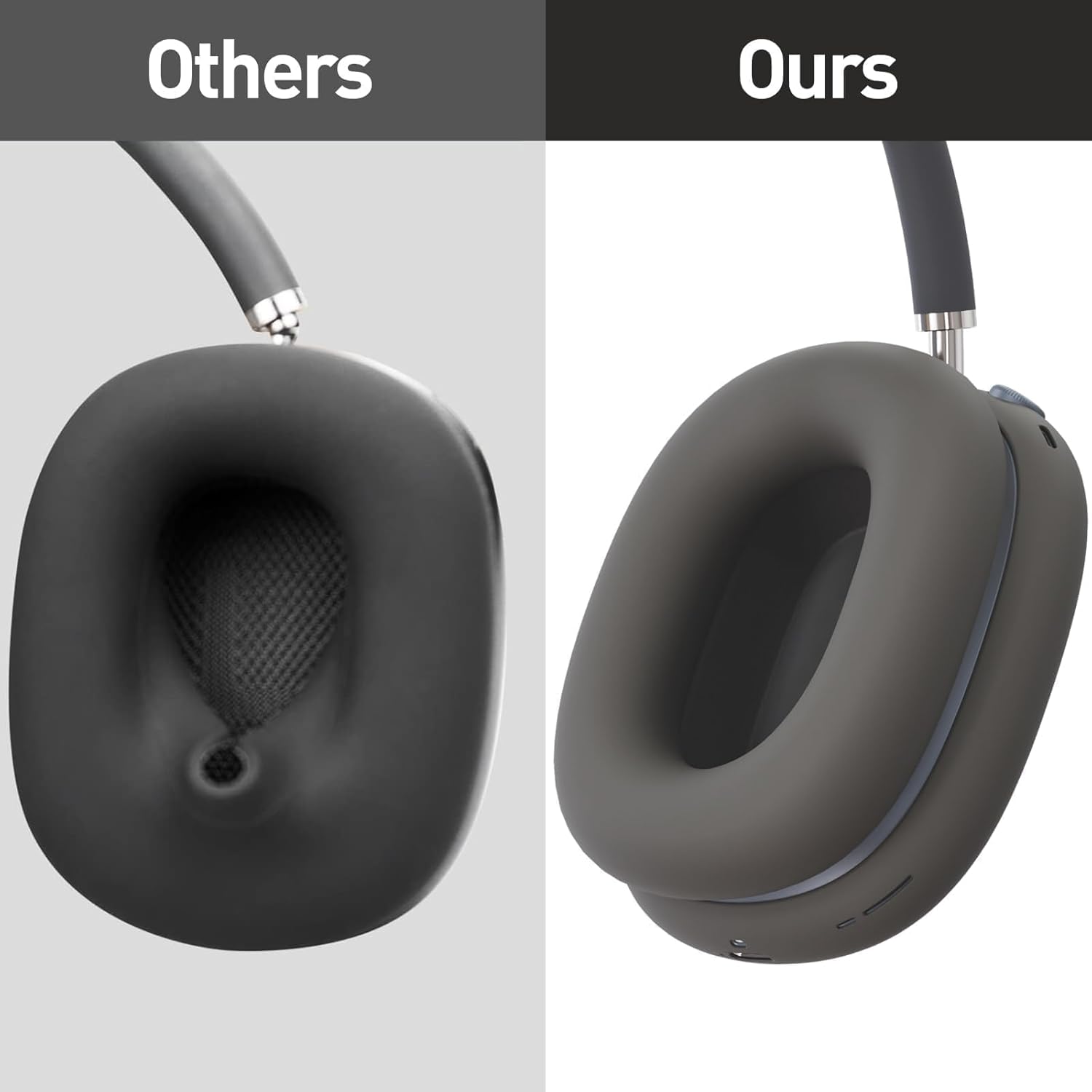 Silicone Case for AirPod Max (2024/2020),Ear Pad Case/Ear Cups Cover/Headband Shell,Skin Anti-Scratch, Accessories Ultra Protective Cover for Apple for AirPods Max (USB-C)(Space Gray) B3- Space Gray