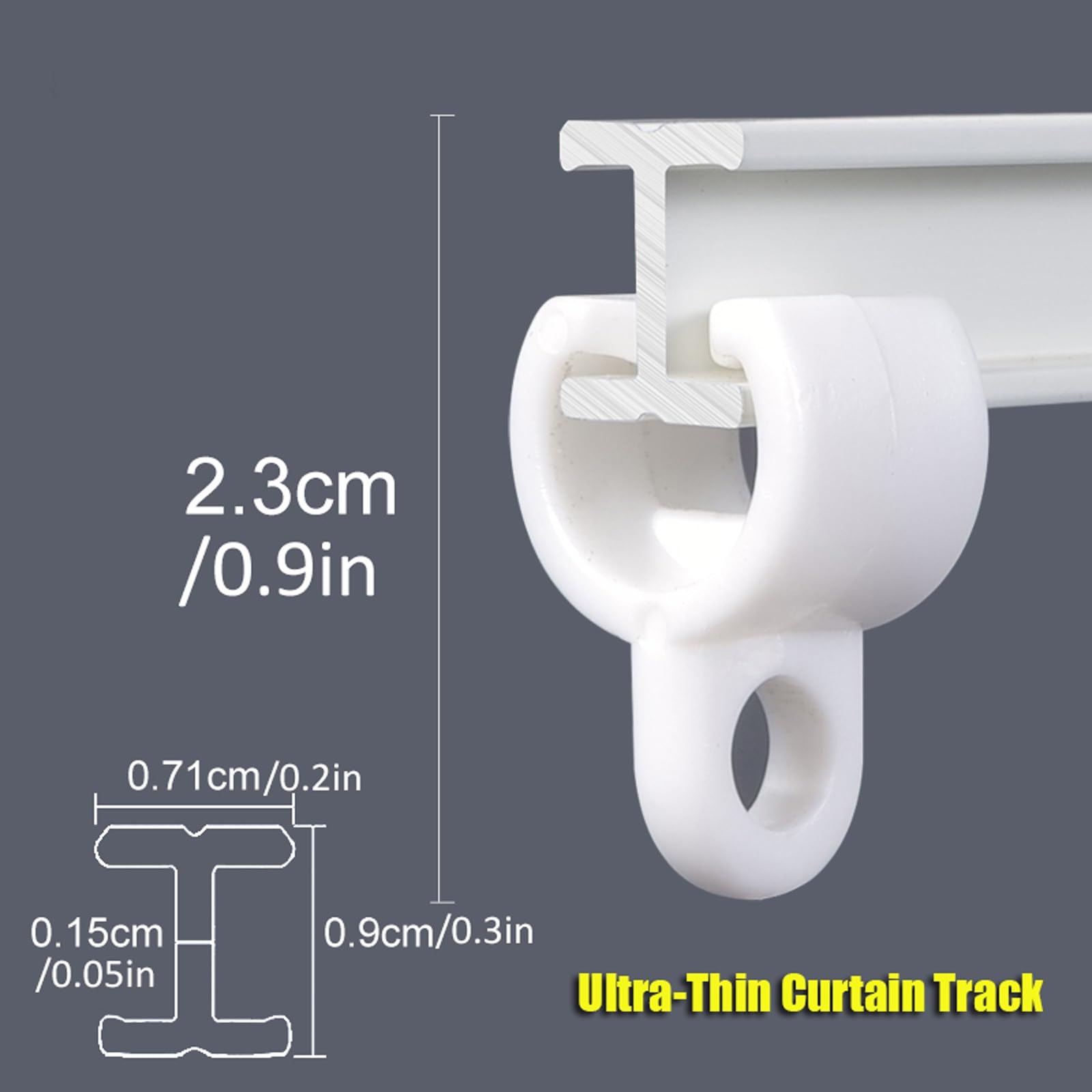 Tringle À Rideaux Ultra-Mince Rail de Rideau Incurvé Rail Rideaux Plafond Cloisonné Rail de Plafond Kit pour Forme U L Baie(Black-Side,400cm(4 * 100cm))