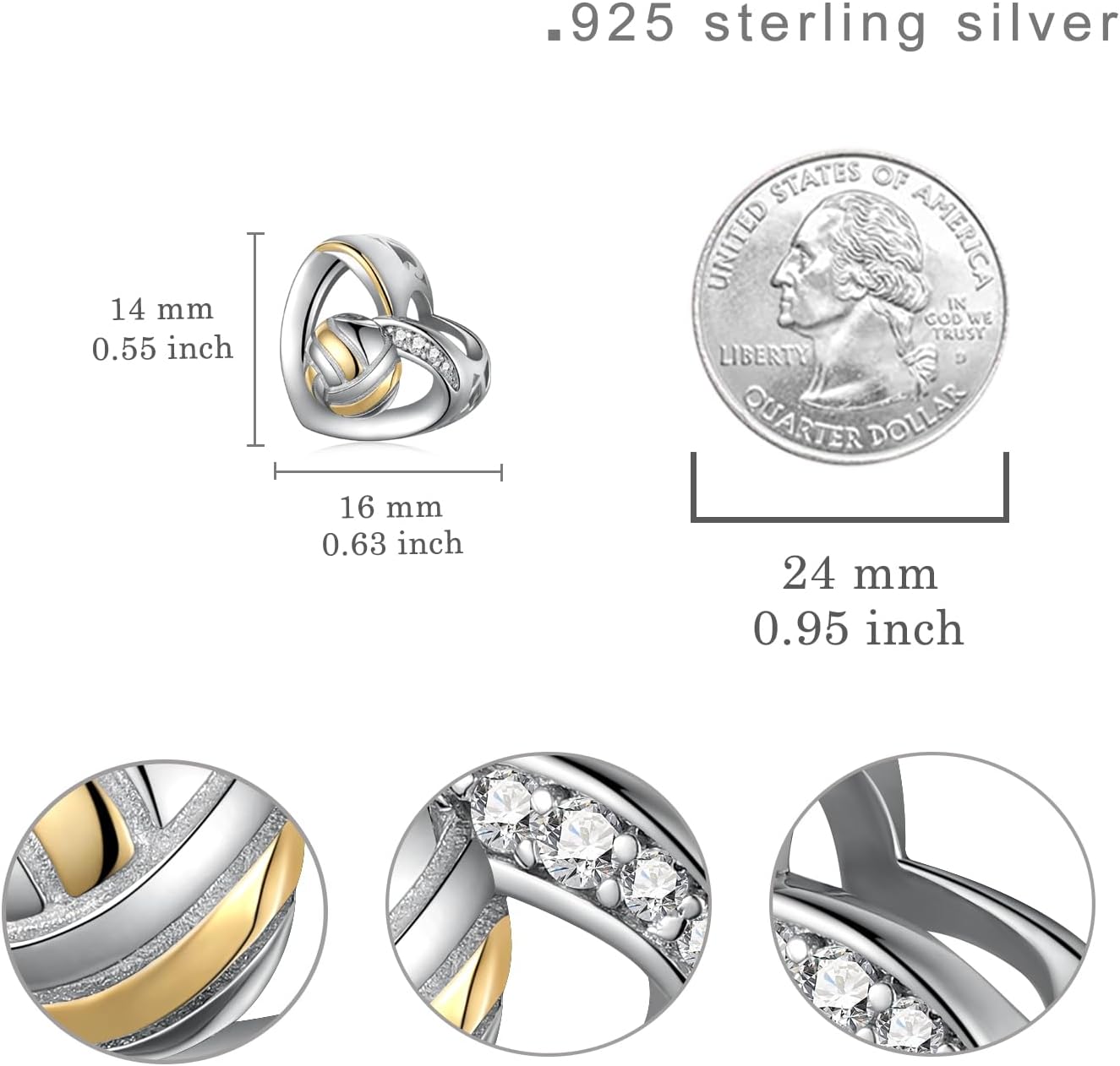 Volleyball/Softball/Soccer/Golf/Baseball/Basketball Beads 925 Sterling Silver Sports Charms Sport Beads for Bracelets