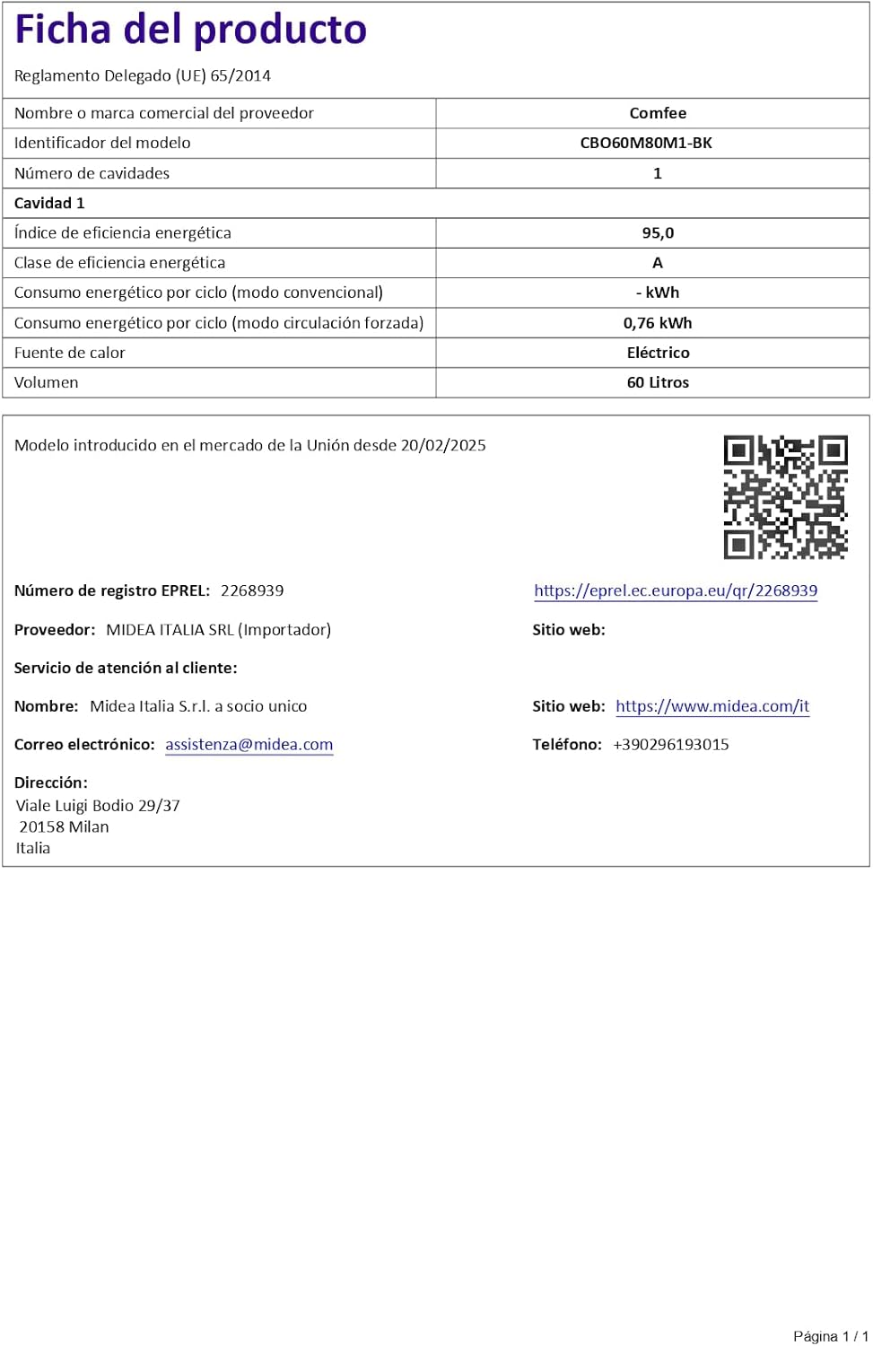 Diagram showing oven dimensions and minimum cut-out sizes for compact kitchens