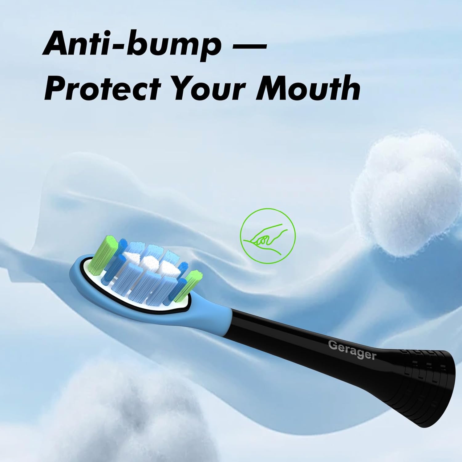 Toothbrush Heads Compatible with Philips Sonicare C3 C2 G3 A3 W2 Replacement Heads, 12 Pack Brush Heads Compatible with Philips Sonicare Snap-On Toothbrush Handles, Black 1 Count (Pack of 12) Black image 7 of 7 B0DP2V5B8D