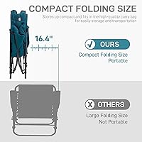 Vista 5 de EVER ADVANCED Silla de camping basculante plegable extragrande, silla de columpio portátil acolchada para patio, césped y exteriores, sillón duro