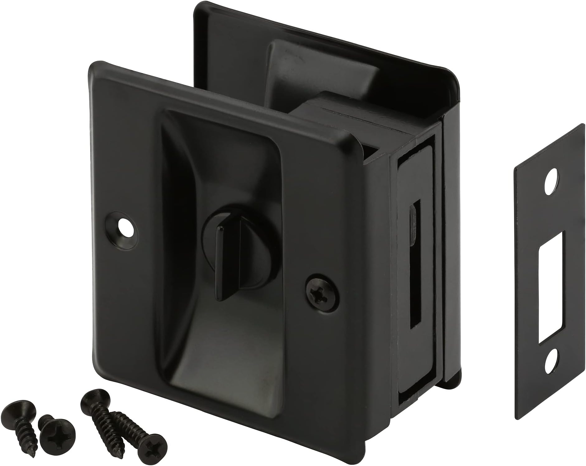 N 7578 Pocket Door Privacy Pull, Matte Black