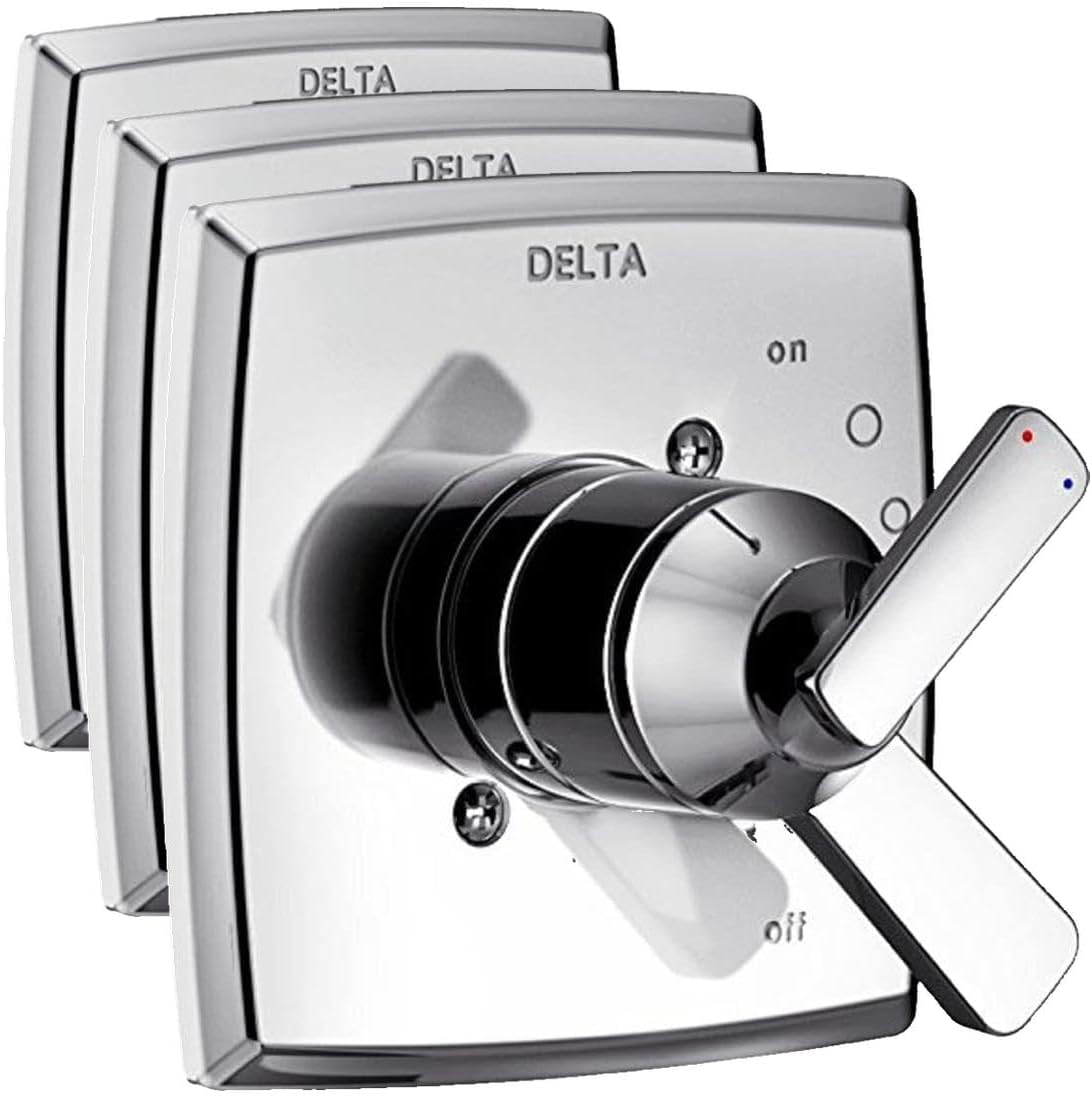 Delta Ashlyn 17 Series Dual-Function Valve Trim Kit, Matte Black 2 Handle Set for Shower Faucet System, Matte Black T17064-BL (Valve Not Included)