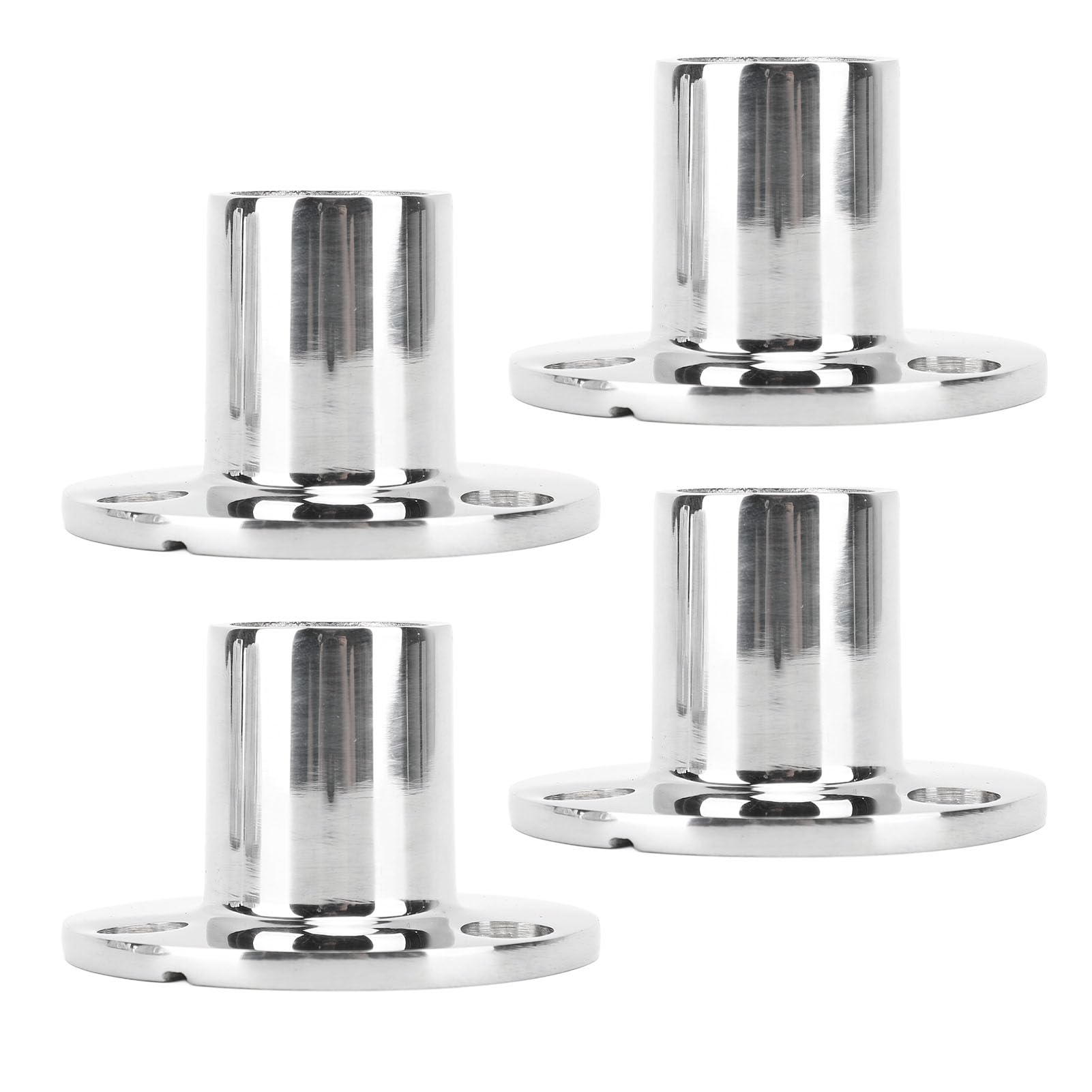 316 Stainless Steel Boat Rail Fittings - Heavy Duty 90 Degree Handrail Base for Marine Deck, Pontoon Boats & Yachts | (4 Pack) Handrail Hardware