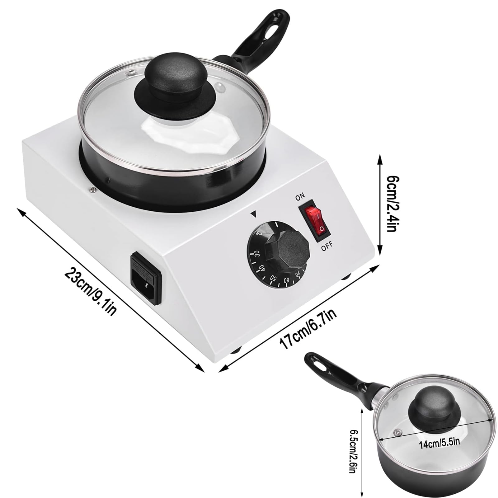 Machine de tempérage de Chocolat, fondeur de Chocolat Professionnel 40 W, Pot à Fondue de fondeur de Chocolat électrique Commercial, température réglable de 86 °F à 185 °F, pour