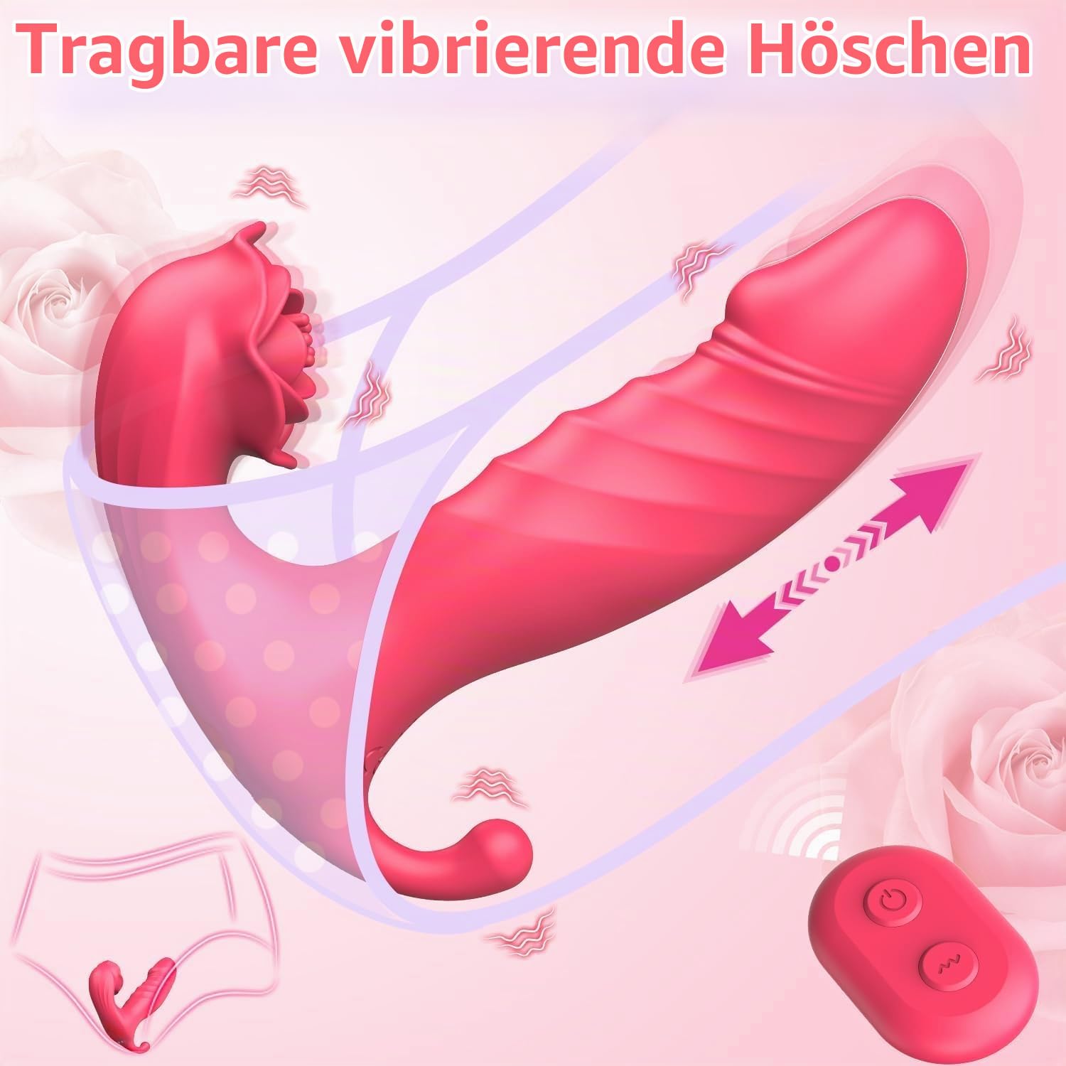3 IN 1 Silikon Tragbarer Zunge Vibratoren für Sie G-Punkt Klitoris Paar Vibratoren mit 9x9 einstellbar Vibrationsmodi Analvibrator-Stimulator Dildo für frauen Brustwarzen Klitoris Sexspielzeug