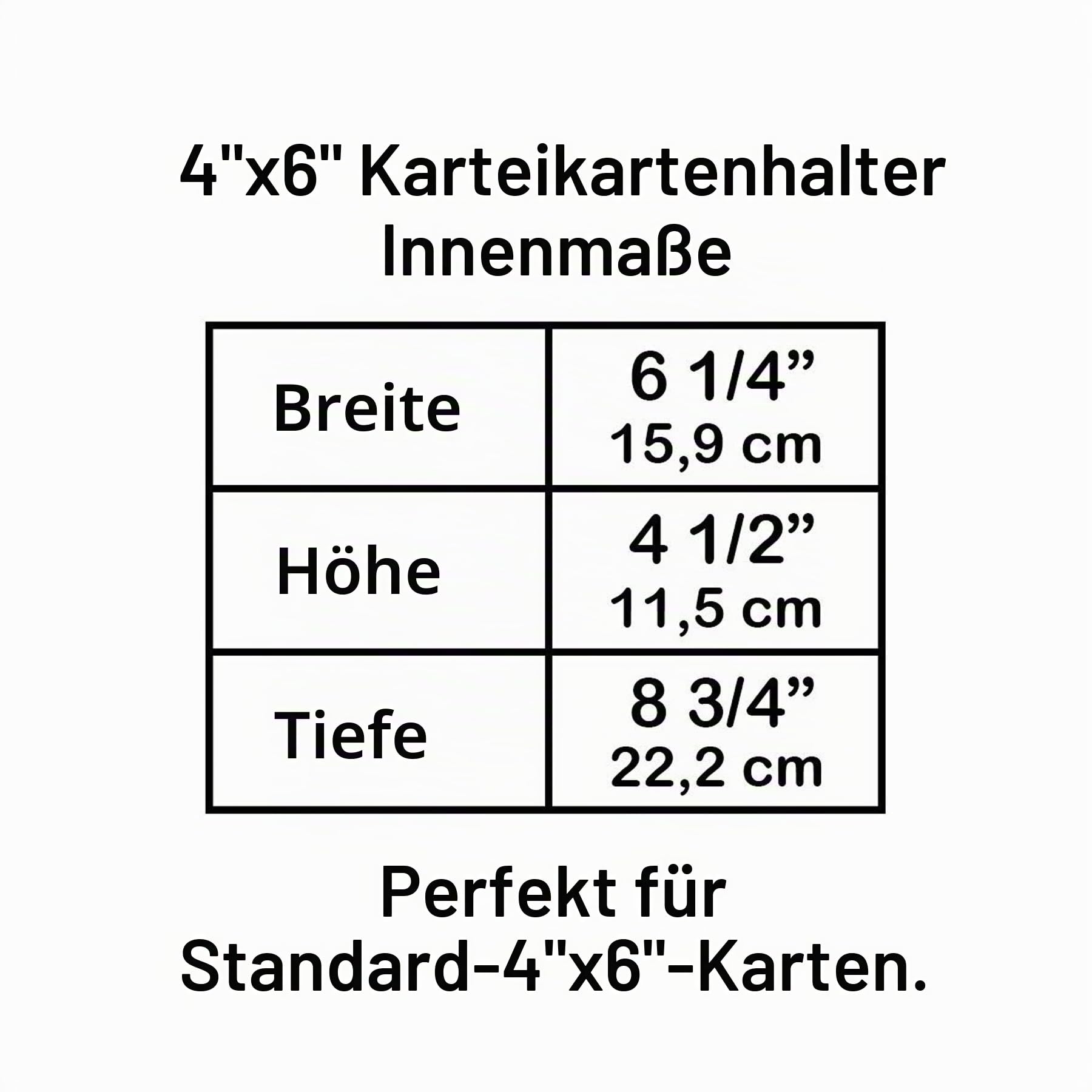 Acrimet 4" x 6" Karteikartenhalter Organizer mit Metallbasis, Robust (Inklusive AZ-Indexkarten und einem Kunststoff-Trenner) (Schwarze mit klarer Kunststoffdeckelabdeckung)