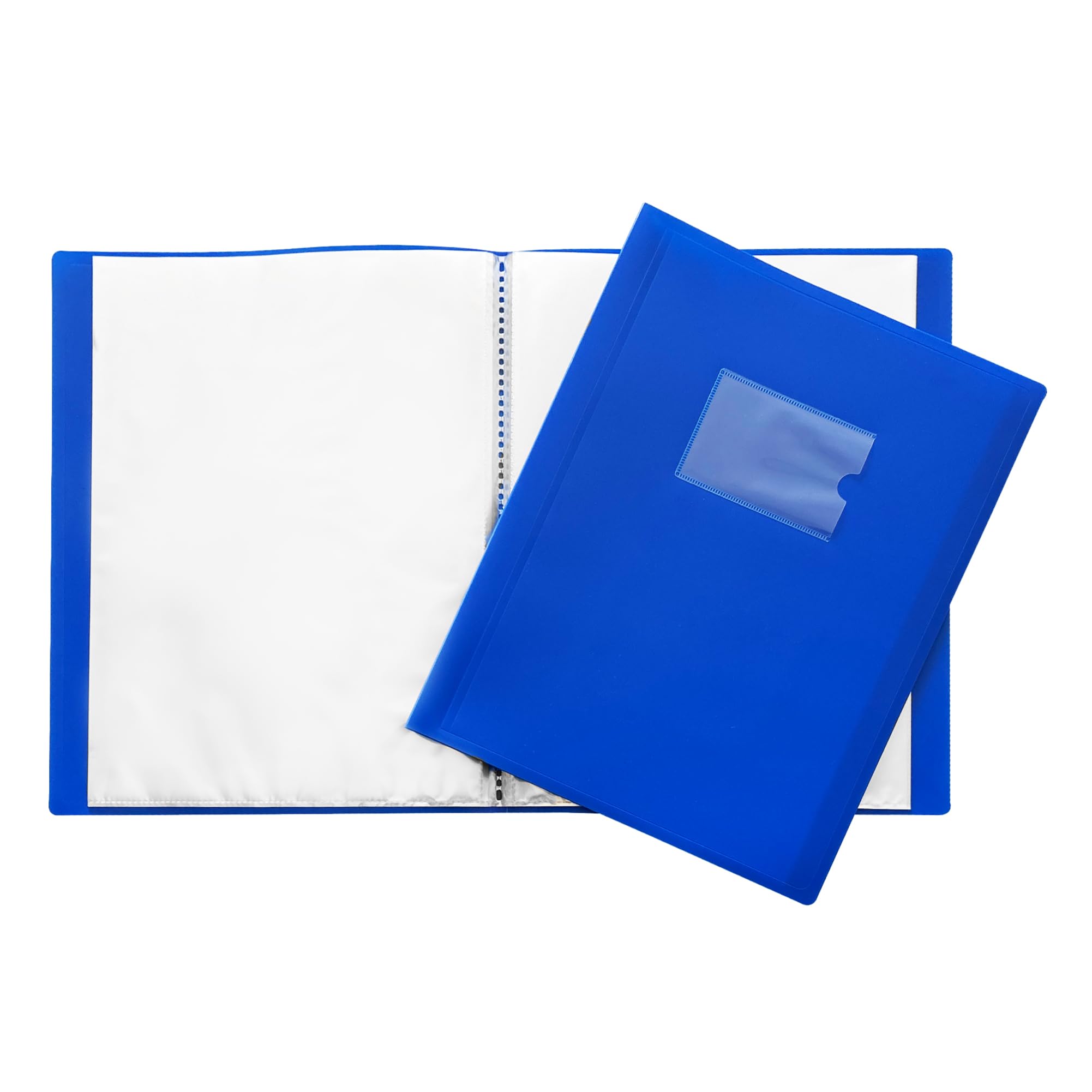 Janrax A4 Blue Flexible Cover 80 Pocket Display Book - Presentation Folder, 80 Pockets