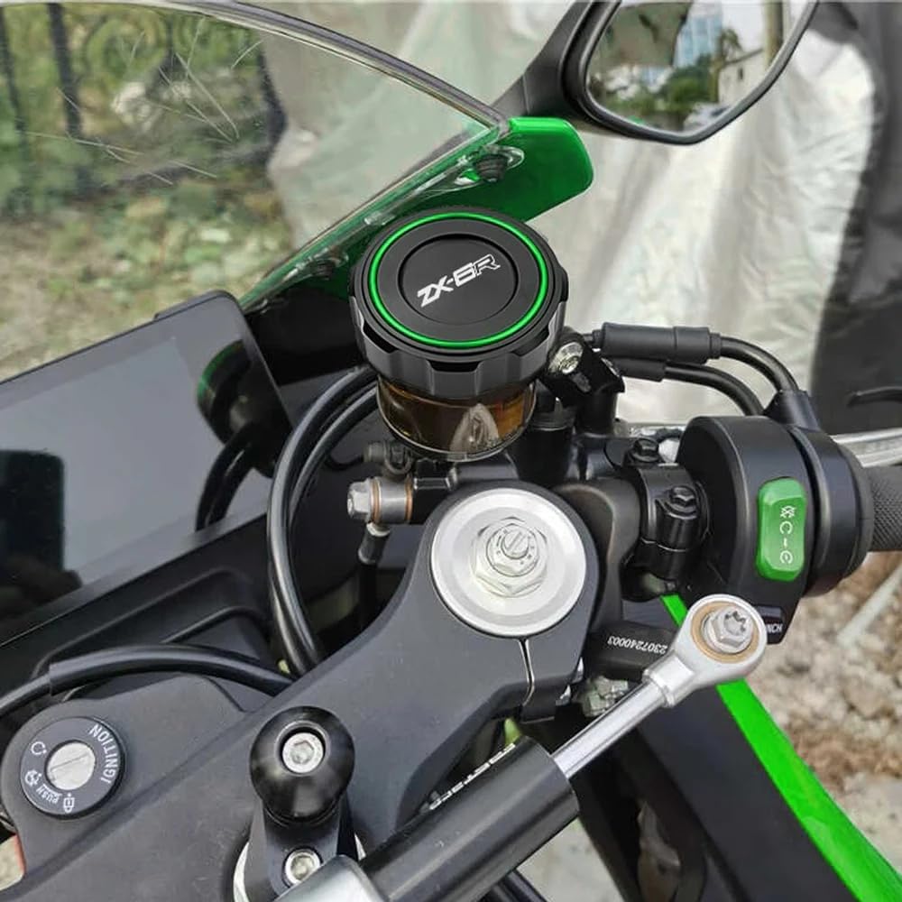 Compatible With 2026 Ninja ZX6R ZX636 1998-2023 2024 2025 ZX-6R 2026 ZX 6R CNC Motorcycle Front Brake Fluid Reservoir Cover Cap Engine Oil Filler Cap (Red)
