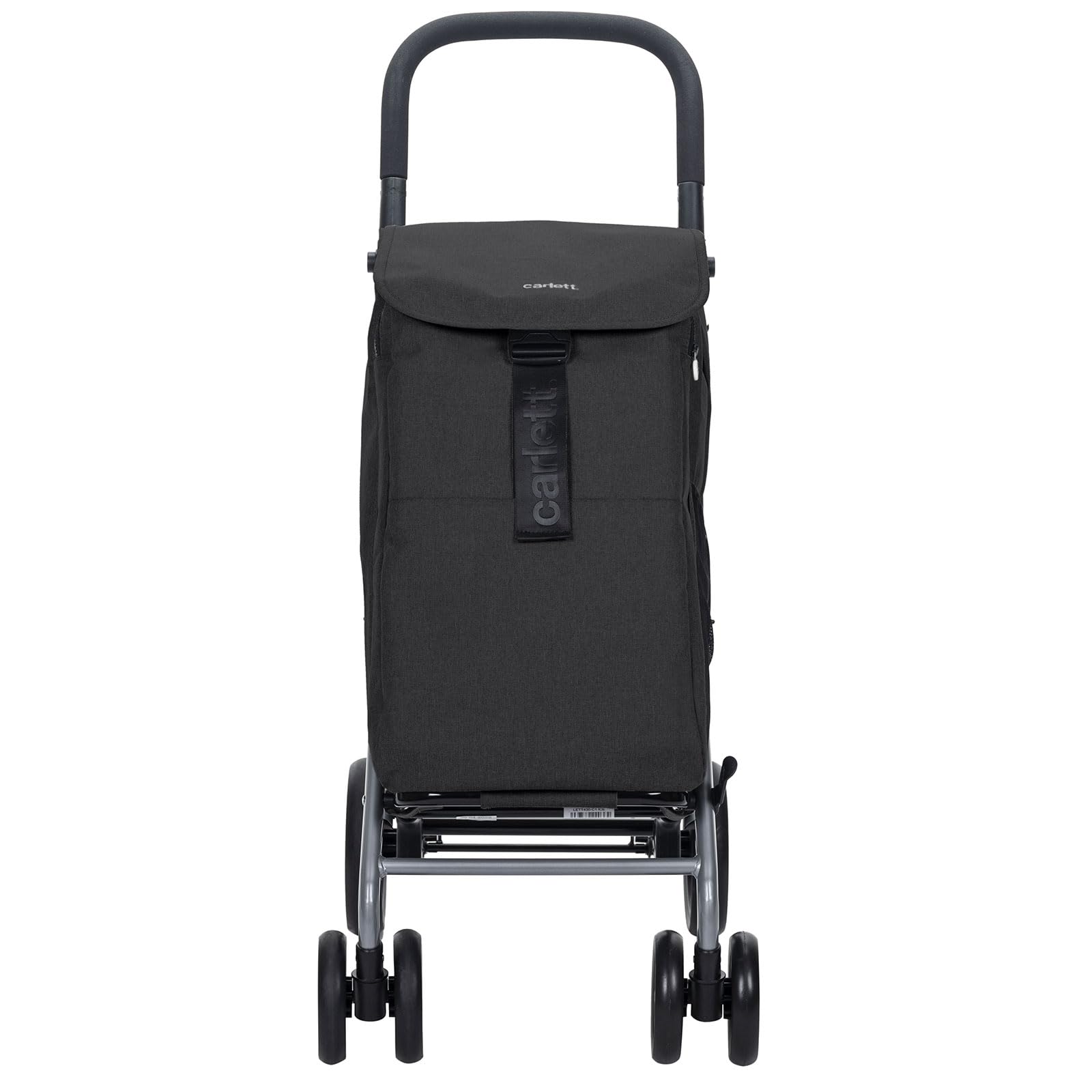 Carlett Einkaufstrolley Klappbar 63L Groß Einkaufswagen Klappbar Mit Kühlfach, 4 Räder, Abnehmbar, Wasserdicht, Griff Verstellbar, Shopping Trolley Foldable Shopping Cart XXL, Classic Duo Schwarz