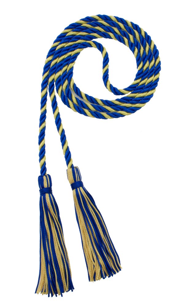 Tassel Depot Graduation Honor Cord - Royal/Maize - Every School Color Available - Made In Usa