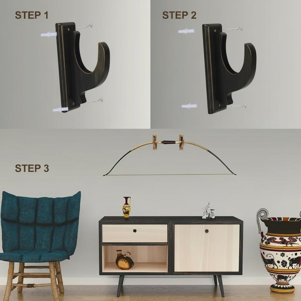 Gun Rack Wall Mount，4 Pack Gun Racks for Wall Shotgun Hooks Gun Wall Mount Indoor Gun Racks Rifle Wall Mount Wooden Gun Cabinets Stand Display Shelf