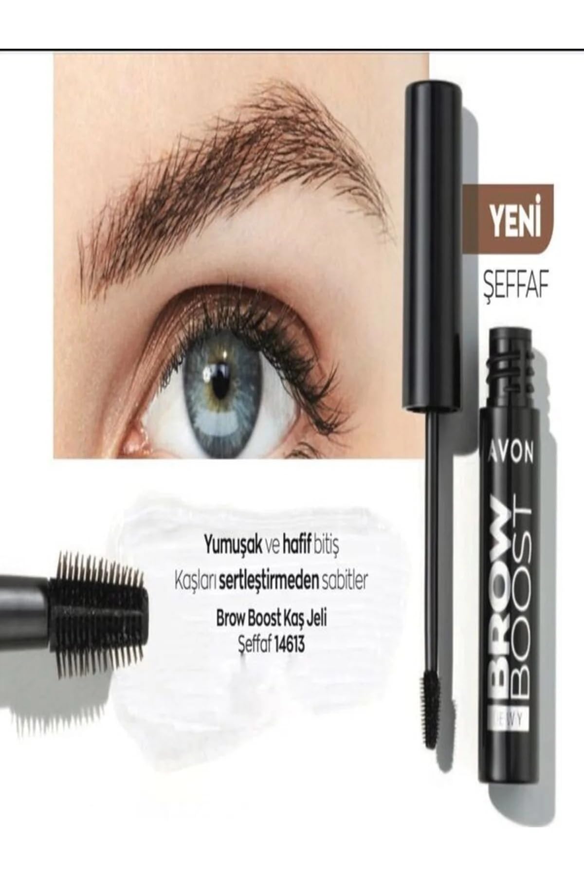 Avon Brow Boost Kaş Jeli, Yumuşak Sabitleyici, Şeffaf